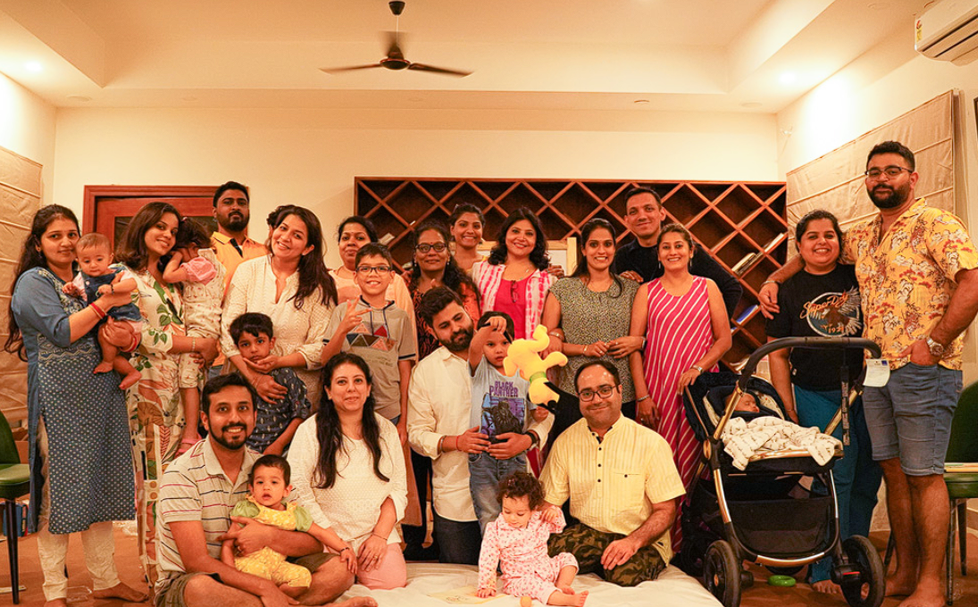 Full retreat family group photo celebrating together