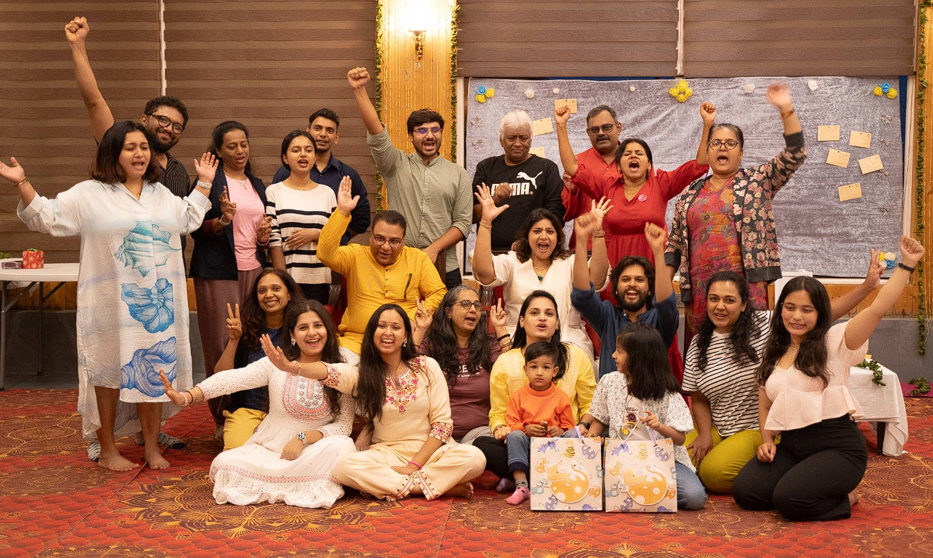 Joyful celebration with the full retreat family